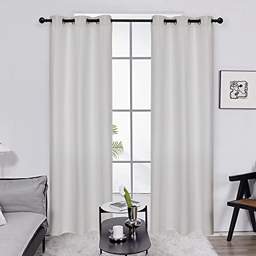 Deconovo Room Darkening Thermal Insulated Grommet Blackout Window Curtain Panel for Bedroom Silver Grey 42x84 Inch 1 Panel