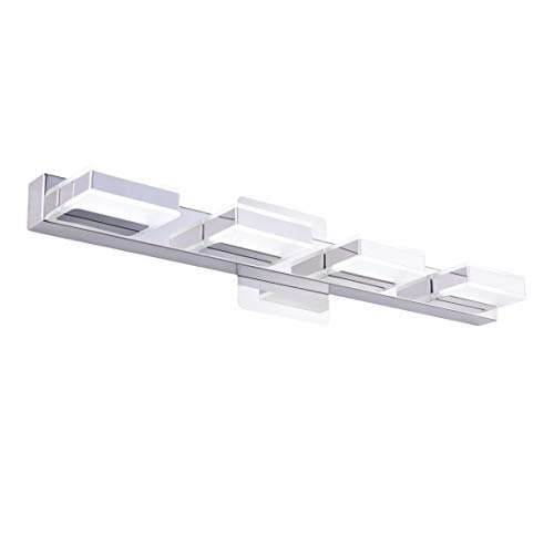 mirrea 24in Modern LED Vanity Light in 4 Lights Stainless Steel and Acrylic 21w Cold White 5000K