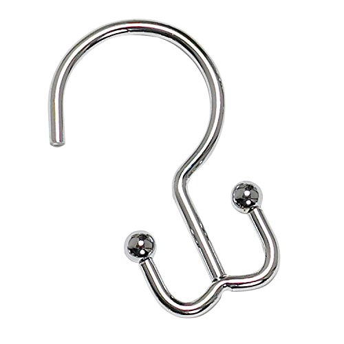 Zenna Home SS88ALSS, NeverRust Aluminum Double Shower Hooks, Chrome