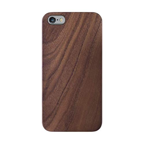 iATO iPhone 6s/6 Wood Case. Real Walnut iPhone 6s/6 Case Wood. Minimalistic Classic Dark Wood iPhone 6/6s Case â€“ Real Natural Wooden Overlay & Black Polycarbonate Bumper for 4.7" iPhone 6 / iPhone 6s