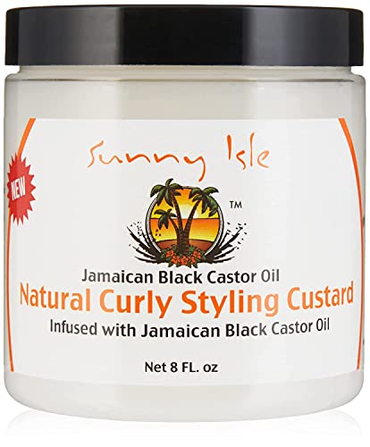 Sunny Isle Jamaican Black Castor Oil, 8oz, Curly Styling Custard