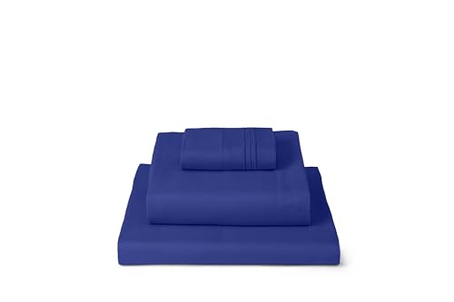 Mellanni Twin XL Sheet Set - Iconic Collection Bedding Sheets & Pillowcases - Luxury, Extra Soft, Cooling Bed Sheets - Deep Pocket up to 16" - Fits College Dorm Mattress - 3 PC (Twin XL, Royal Blue) Twin XL Royal Blue