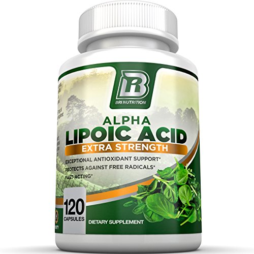 BRI Nutrition Alpha Lipoic Acid 250mg 120 Count Vegetable Cellulose Capsules - Universal Antioxidant High Potency - 120 Servings
