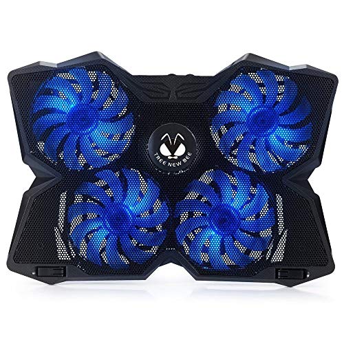 Tree New Bee High Performance Gaming Laptop Cooling Pad for 15.6-17-Inch Laptops with (4 Fans) Four 120mm Fans at 1200 RPM, Black (TNB-K0025)