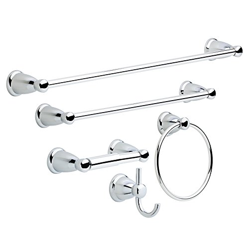 Franklin Brass Kinla Towel Bar Accessory Set, Polished Chrome Bathroom Towel Holder, Bathroom Accessories, KIN5PC-PC