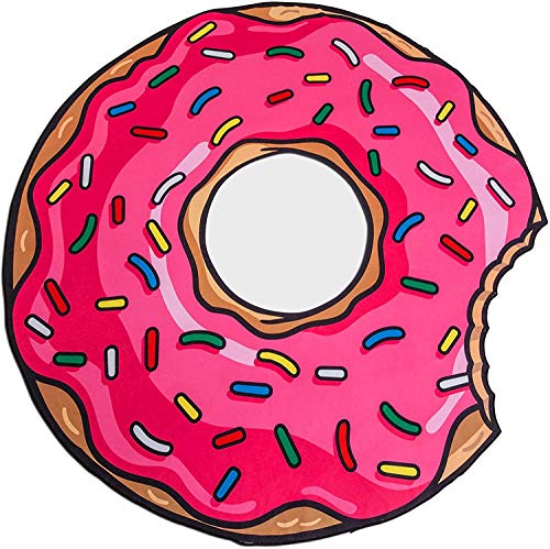 BigMouth Inc Gigantic Pink Donut Beach Blanket, 5' Wide Towel for the Pool and Beach, Machine Washable