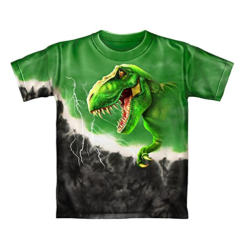 T-Rex Green Tie-Dye Youth Tee Shirt