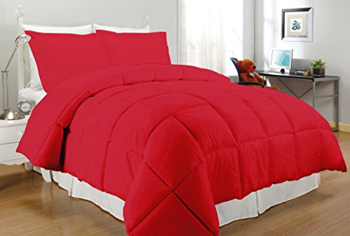 Book Cover South Bay Microfiber Down Alternative Comforter Set (Queen, Bright Red)