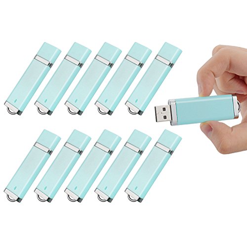 TOPESEL 10PCS 8GB USB 2.0 Flash Drive -Bulk Pack-Memory Storage Thumb Stick Light Blue