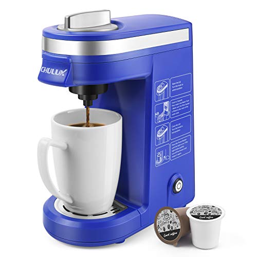 Book Cover CHULUX Coffee Maker Machine,Single Cup Pod Coffee Brewer with Quick Brew Technology,Blue
