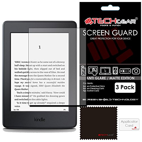 TECHGEAR® [3 Pack] Protection d'Écran pour Kindle Paperwhite, Film de Protection d'Écran Anti Reflet/Mat avec Chiffon et Carte d'Application Compatible pour Amazon Kindle Paperwhite