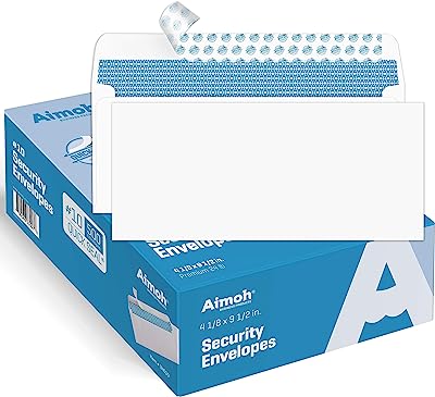 Book Cover #10 Security Self-Seal Envelopes, Windowless Design, Premium Security Tint Pattern, Ultra Strong Quick-Seal Closure - EnveGuard - Size 4-1/8 x 9-1/2 Inches - White - 24 LB - 500 Count (34010)
