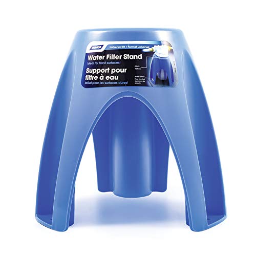 Camco - 21018 Universal Fit Plastic Water Filter Stand- Supports Water Filter in Upright Position To Reduce Hose Kinking and Maximize Water Flow Rate, Fits 4-Inch Filters - 40775