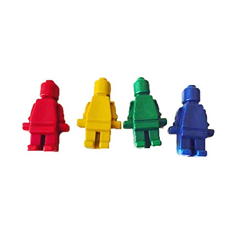 Lilly and the Bee Novelties 48 Minifig Shaped Crayons in 12 Sets of 4 Crayons
