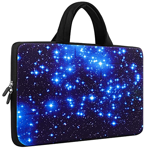 Book Cover iColor Starry Ultra-Portable Neoprene Carrying Protective Case Sleeve Briefcase Pouch Bag Tote with Handle Fits 11.6 12 12.1 12.2 Inch Netbook / Laptop (IHB12-003)