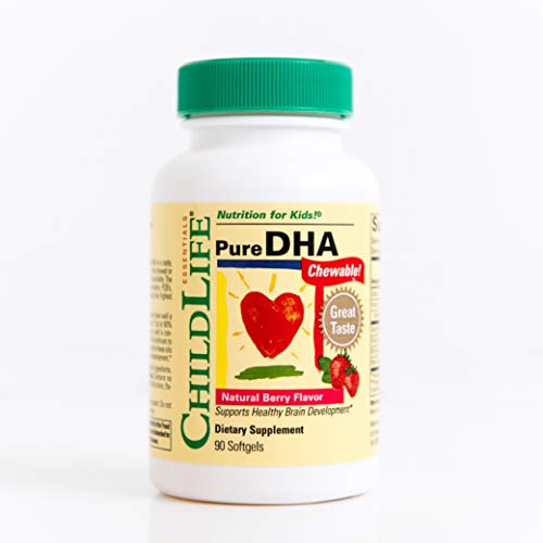 ChildLife Essentials Pure DHA, Natural Berry Flavor - Gluten Free, Alcohol Free, Casein Free - for Infants, Babies, Kids, Toddlers, Children, and Teens - 90 Softgels (Pack of 3)
