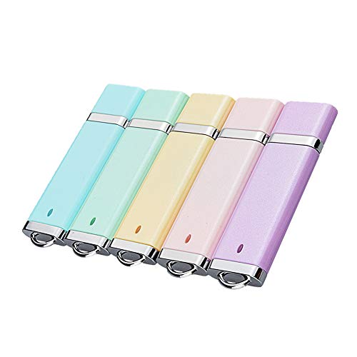 KOOTION 5PCS 16GB USB2.0 Flash Drive Thumb Drives Memory Stick - 5 Colors (Blue, Green, Pink, Purple, Yellow,)