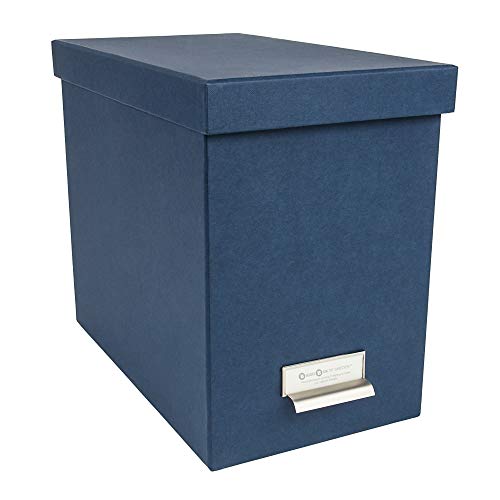 Bigso John Desktop File Thin Label Frame Storage Box, Blue