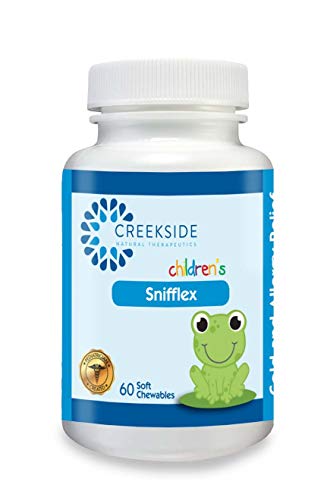 Book Cover Creekside Naturals Snifflex, Cold and Allergy Relief for Children, with Elderberry for Immune Support, Pediatrician Formulated, with NAC, Quercetin and Bromelain, Zero Sugar, Vegan, 60 Soft Chewables