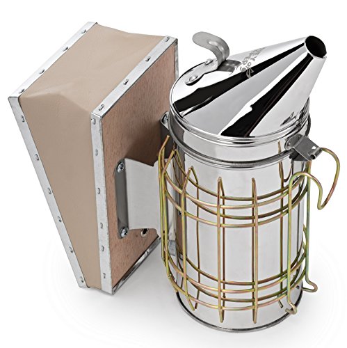 Book Cover Honey Keeper Bee Hive Smoker Stainless Steel with Heat Shield Beekeeping Equipment