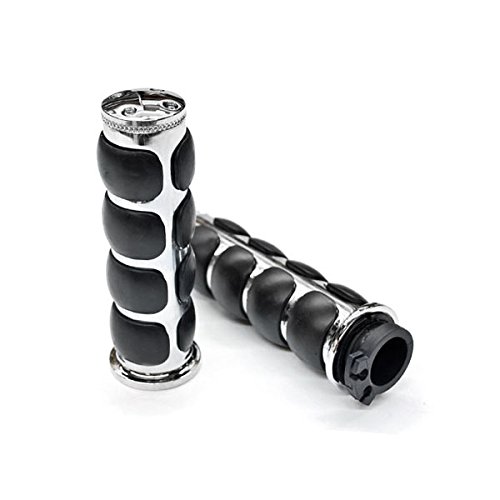 Krator Motorcycle Hand Grips 1 Inch Handlebar Bars Pair Compatible with Honda VTX 1300 C R S RETRO