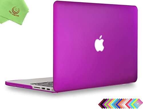 UESWILL Smooth Matte Hard Case Cover Compatible with (Mid 2012-Mid 2015) MacBook Pro 15 inch with Retina Display (No Touch Bar, No CD-ROM) (Model: A1398), Deep Purple