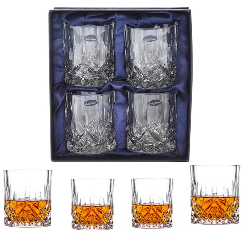 Amlong Crystal Lead Free Double Old Fashioned Crystal Glass, Set of 4