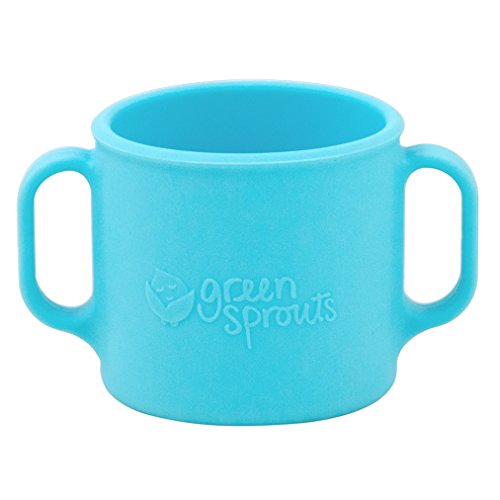Book Cover green sprouts Learning Cup | Silicone helps avoid harmful chemicals | Helps toddler develop independent drinking skills, 2 easy-grip handles, Heat-Resistant, Dishwasher Safe