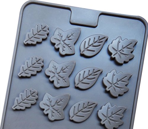 Mini Skater 2 PSC 24-cavity Leaf Shape Silicone Mold for Making Soap, Candle, Candy, Chocolate, and More (Leaf Shape Mold)