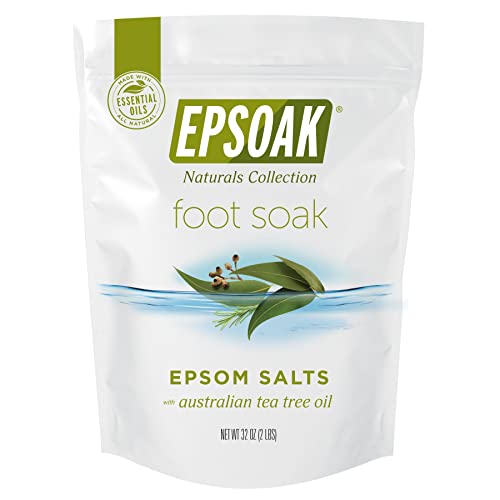 Tea Tree Oil Foot Soak with Epsoak Epsom Salt - 2 Pound Value Bag - Fight Bacteria, Nail Fungus, Athlete's Foot, and Unpleasant Foot Odor