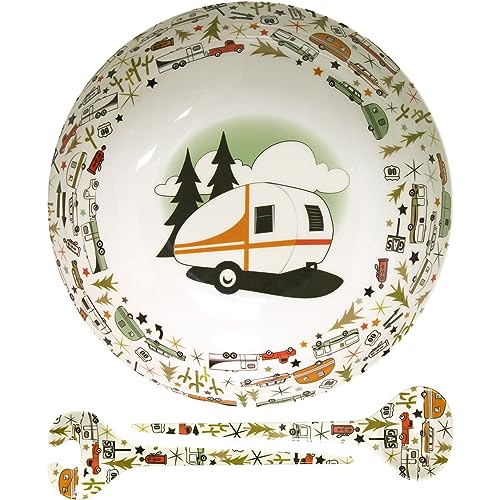 Camp Casual CC-003 Bowl & Servers Set, Multicolor, H 3.14" W 11.8 D