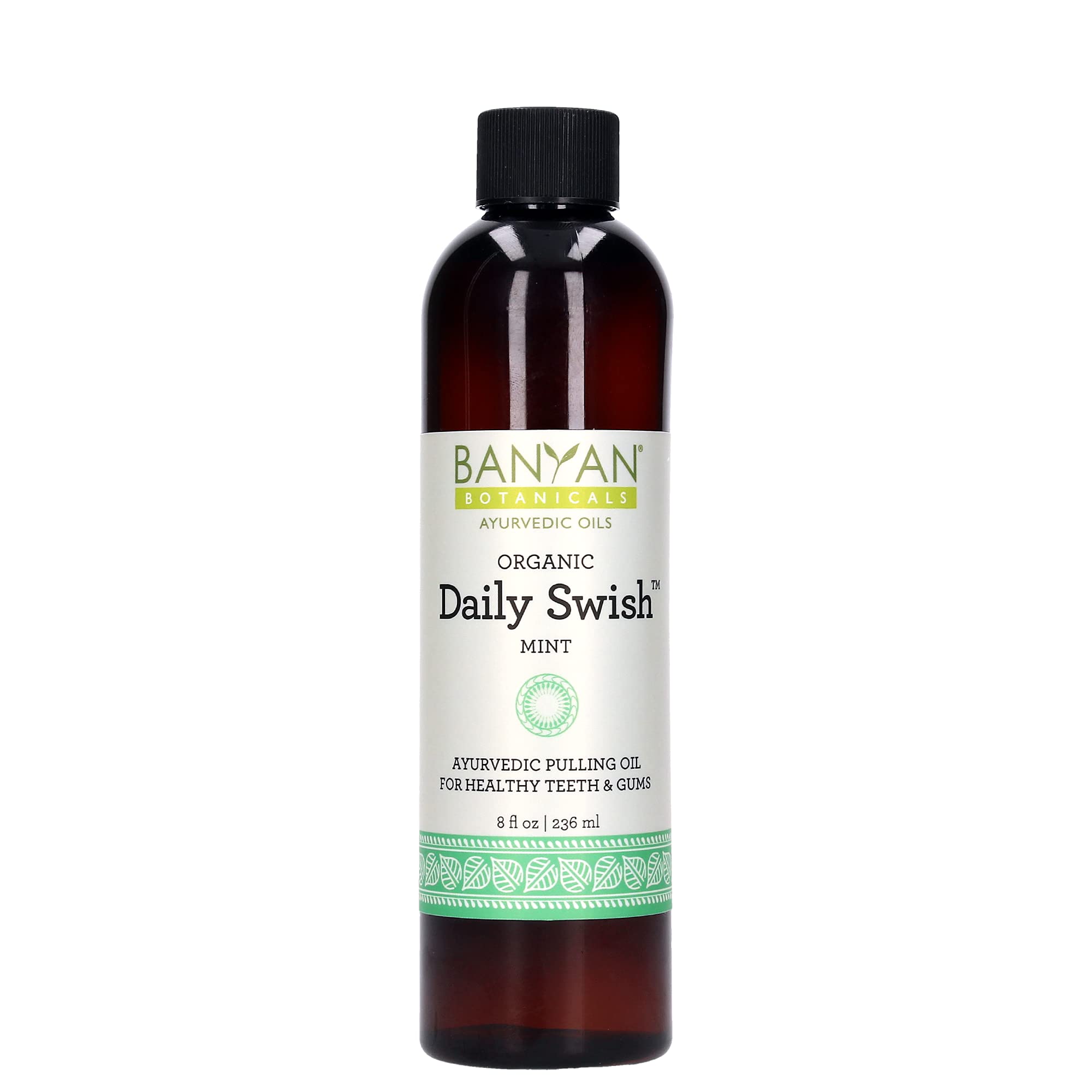 Banyan Botanicals Daily Swish Mint – Organic Ayurvedic Oil Pulling Mouthwash with Coconut Oil – for Oral Health, Teeth, & Gums* – 8oz – Non GMO Sustainably Sourced Vegan Mint 8 Fl Oz (Pack of 1)