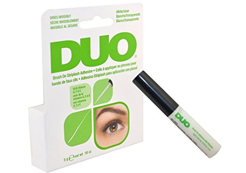 Book Cover Duo Brush on Striplash Adhesive White/clear for Strip Lashes False Lashes Thin Brush Allows Effortless Application- Size 5 G / 0.18 Oz