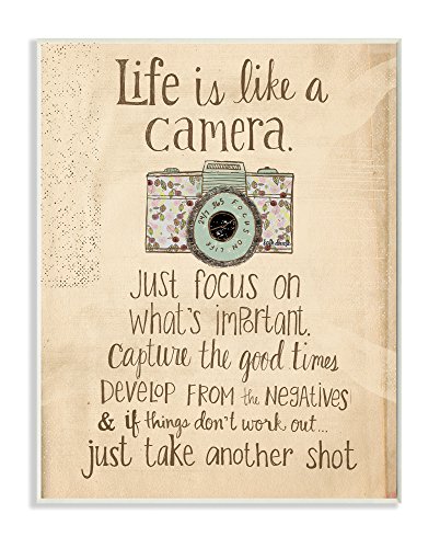 Book Cover Stupell Home Décor Life Is Like A Camera Inspirational Art Wall Plaque, 10 x 0.5 x 15, Proudly Made in USA