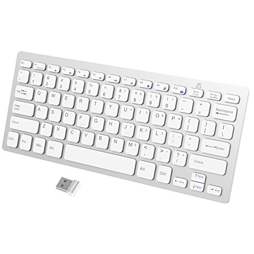 Book Cover JETech Ultra-Slim 2.4G Wireless Keyboard for Windows (White) - 2161