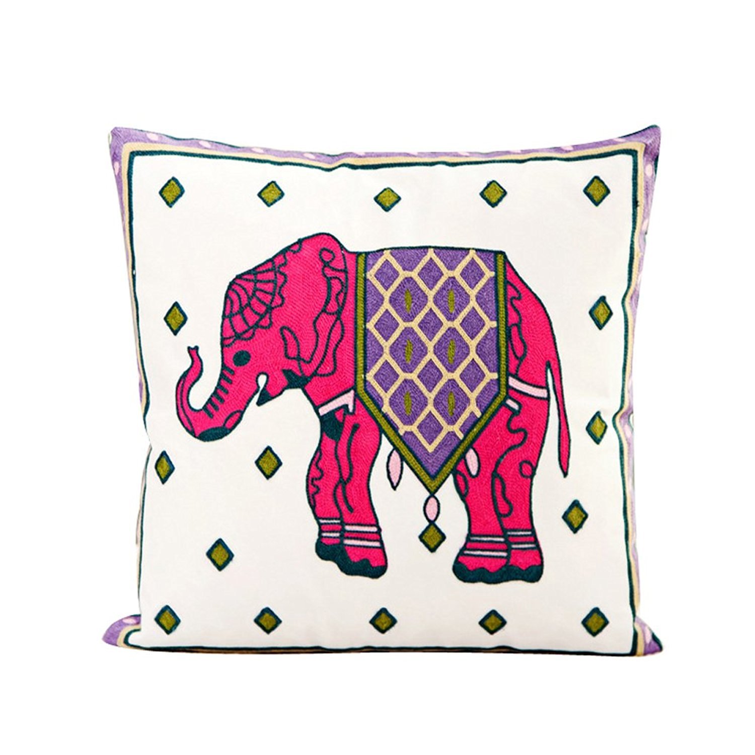 Book Cover Pink Elephant Cotton Throw Pillow Case Cushion Cover Sofa Home Bed Decor by OOOUSE
