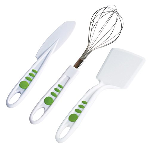 Book Cover Curious Chef 3 Piece Baking Tool Set, Child, Green/White