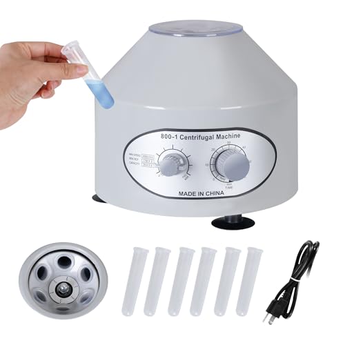 SUPER DEAL Electric Lab Laboratory Centrifuge Machine, Desktop Lab Medical Practice with Timer and Speed Control Low Speed 4000 RPM Capacity 20 ml x 6-110v