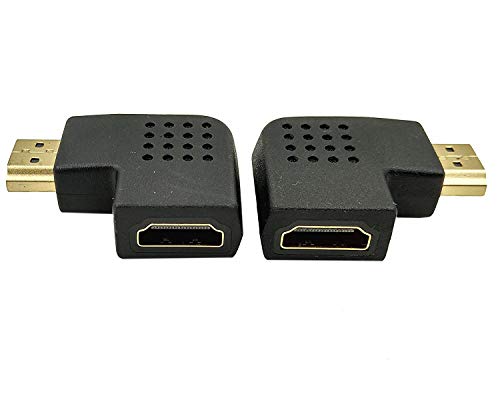 Poyiccot HDMI Adapter Combo (1 Pair), Left and Right Angle 90 Degree 270 Degree HDMI Male to Female Vertical Flat Adapter (Left Right M/FM)