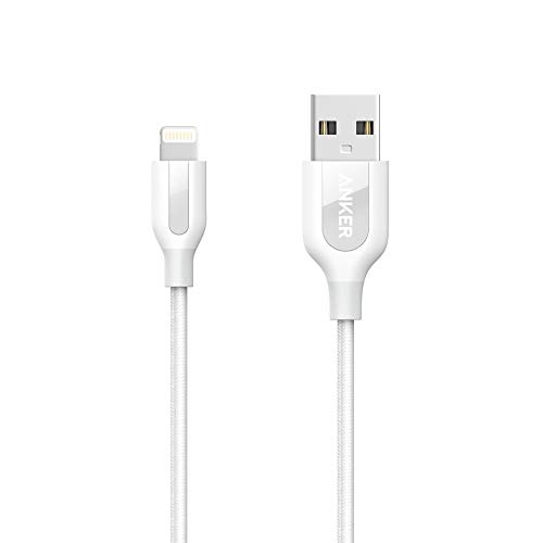 Anker Powerline+ Lightning Cable (3ft) with Pouch, Nylon Braided Charging Cable for iPhone Xs/XS Max/XR/X / 8/8 Plus / 7/7 Plus / 6/6 Plus / 5s and More (White)