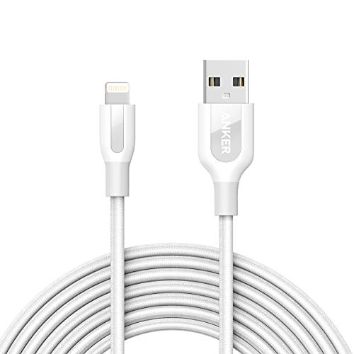 Book Cover Anker Powerline+ Lightning Cable (10ft) Durable and Fast Charging Cable [Double Braided Nylon], MFi Certified for iPhone X / 8/8 Plus / 7/7 Plus / 6/6 Plus / 5s / iPad and More (White)