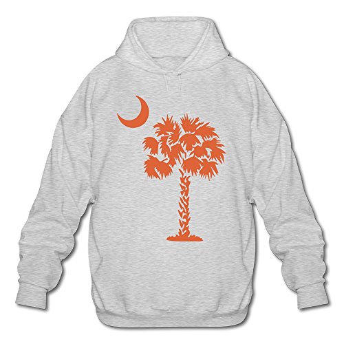 Tjame Men's Carolina Clemson University Palm Moon Hoodies Ash