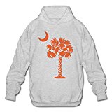 Tjame Men's Carolina Clemson University Palm Moon Hoodies Ash