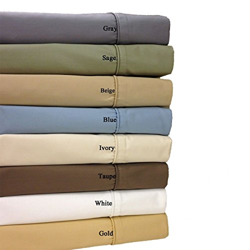 Royal Hotel 650-Thread-Count Bed Sheets - Wrinkle Free Sheets - Deep Pocket, Cotton Blend, Sateen Sheets, Hypoallergenic, 5 Piece - Split-King : Adjustable King Size - Gold