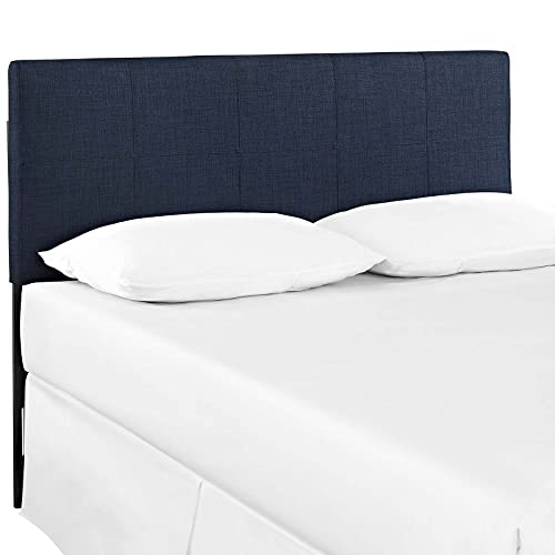 Book Cover Modway Oliver Linen Fabric Upholstered Queen Headboard in Navy
