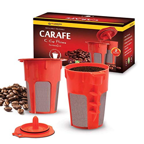 Book Cover Housewares Solutions 2 Refillable/Reusable Carafe K Cup Filters for Keurig 2.0, K200, K300, K400, K500 Series of Brewing Machines