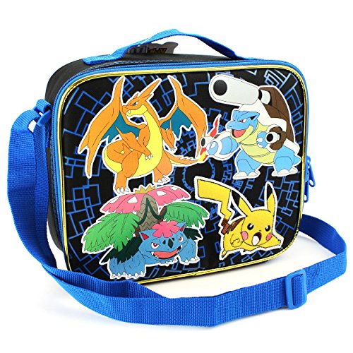 Pokemon 2015 Pikachu Black & Blue School Lunch Bag