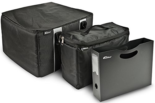 AutoExec AUE14008 File Tote Organizer Black with Cooler Bag and Hanging File Holder