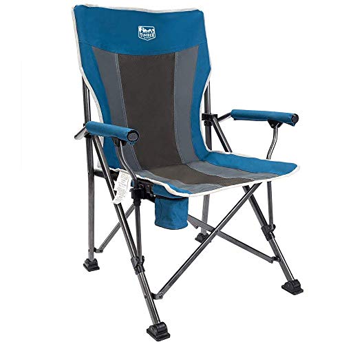 Book Cover Timber Ridge Camping Chair 400lbs Folding Padded Hard Arm Chair High Back Lawn Chair Ergonomic Heavy Duty with Cup Holder, for Camp, Fishing, Hiking, Outdoor, Carry Bag Included