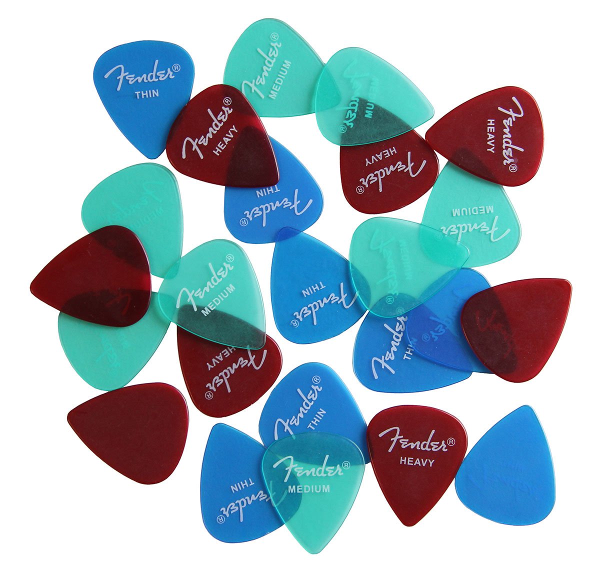 Fender Guitar Pick Sampler - 24 Assorted California Clear